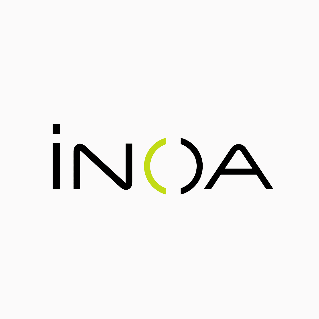 Inoa logo with stylized black text and a green "O" on a white background.